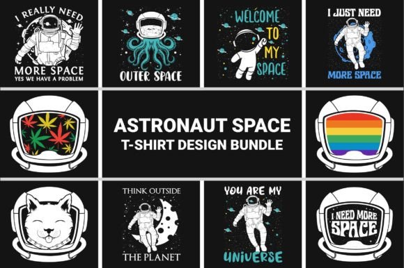 Astronaut Helmet Space Vector T-shirt Design Review