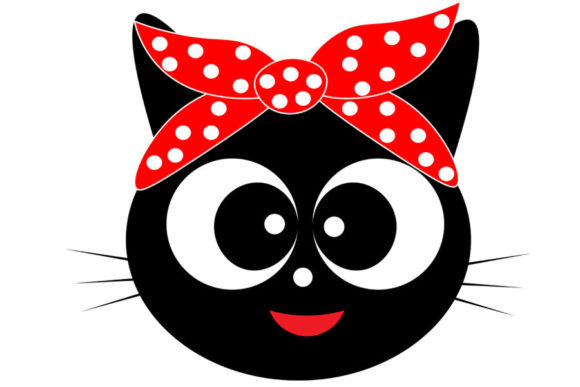 Black Cat Animal Face with Bandana Svg Review