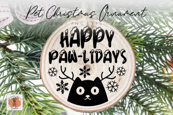 Cat Christmas Ornament Happy Holidays