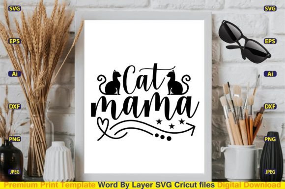 Cat Mama SVG Design Review for Embroidery Projects